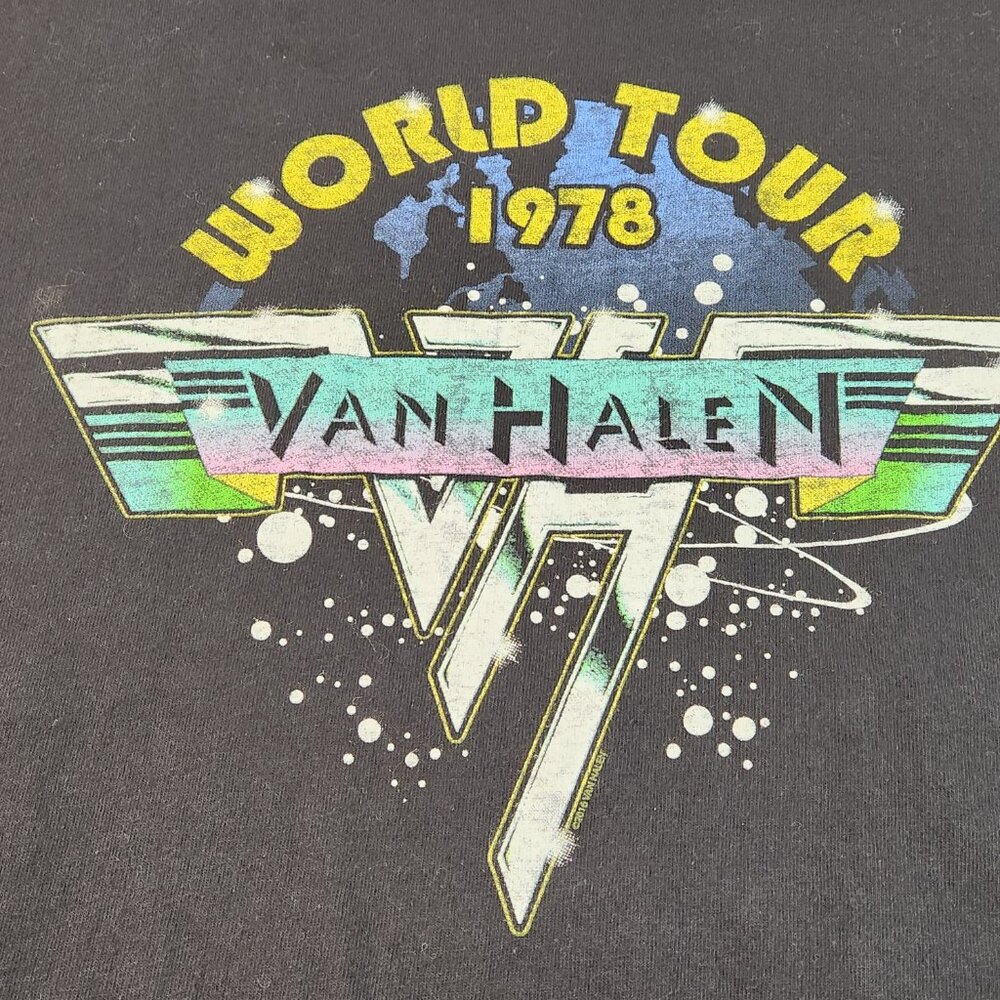 Van Halen World Tour 1978 Band Tee T-Shirt Sz Large Graphic Print Unisex VG - Picture 6 of 12